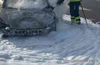 FW-M: Pkw auf Autobahn in Vollbrand (Autobahn A96)