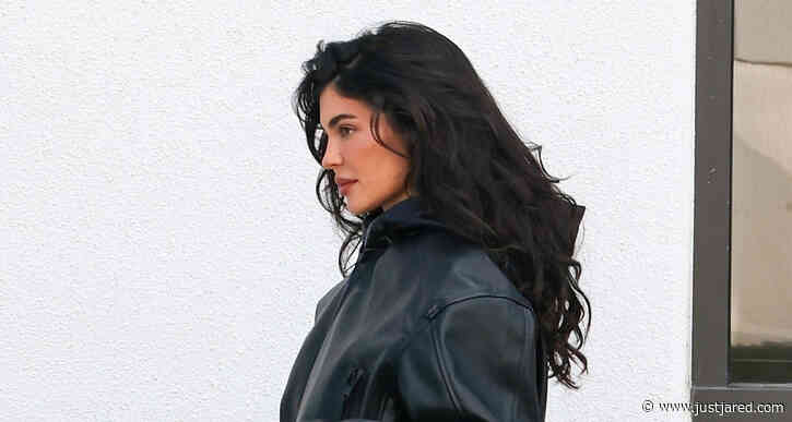 Kylie Jenner Wears Cropped Leather Jacket to Meeting in L.A.