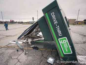 Truck demolishes Windsor bank's ATM kiosk