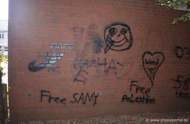 POL-EL: Haren - Schulgebäude mit "Free Palestine" und Teile des Schulgeländes mit einem Hakenkreuz beschmiert
