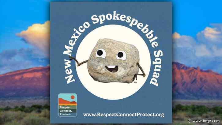 An animated rock is advocating for safe visits to public lands in New Mexico