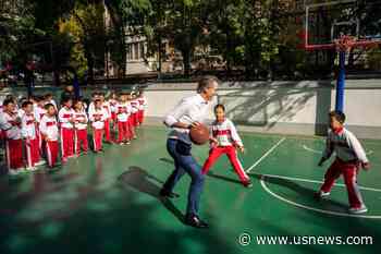 California's Newsom Plays Hardball in China, Collides With Student During Schoolyard Basketball Game