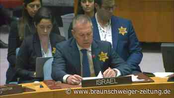 Israelischer UN-Botschafter heftet sich Judenstern an