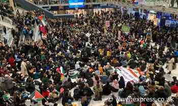 Pro-Palestine protestors lock down major London station creating rush hour commuter chaos
