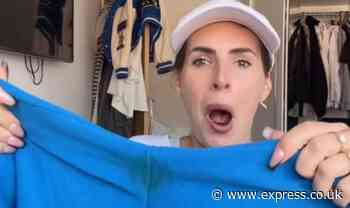 Woman horrified after buying 'good as new' joggers with very suspicious stain