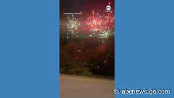 WATCH:  Crash on highway causes unintentional fireworks show