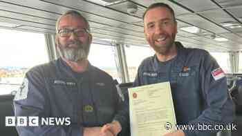 Yacht rescue sailors receive King's bravery award