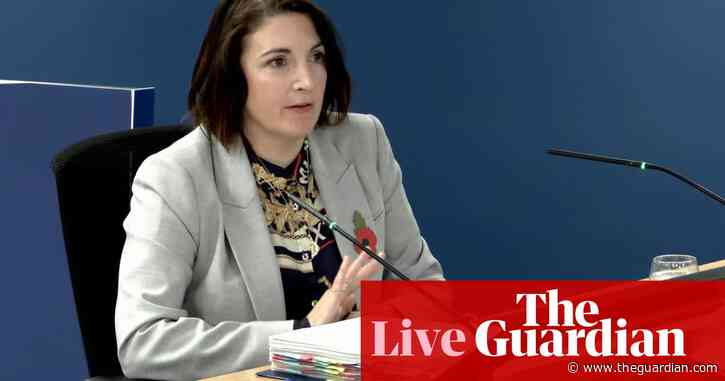 Helen MacNamara gives evidence to Covid inquiry – UK politics live