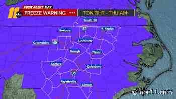 Coldest overnight lows of the season tonight