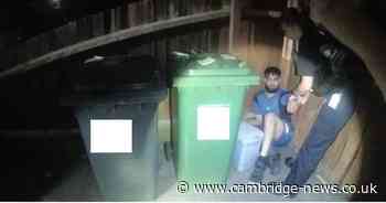 Watch as drink driver lead cops on Cambridgeshire chase before falling asleep near a bin