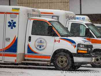 Saskatoon paramedic's foot run over by stolen ambulance, man charged