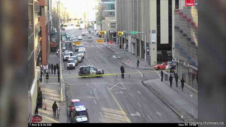 1 person hospitalized after pedestrian struck by vehicle in downtown Calgary