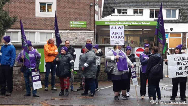 Poole education members strike over low pay