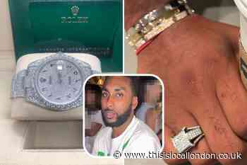 Justin Henry Lewisham wore Rolex watch, ring and Cartier bracelets