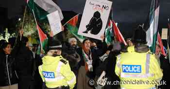 Protesters call for Gaza ceasefire during Newcastle demo at Labour Party fundraiser