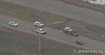 Erratic driver rams RCMP cruiser during attempted stop on highway near Calgary