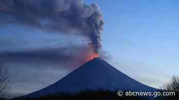 Eruption of Eurasia's tallest active volcano sends ash columns above a Russian peninsula