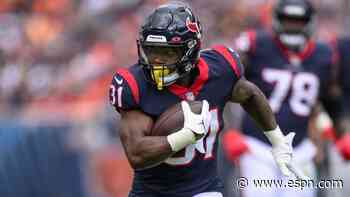 Texans RB Pierce out vs. Bucs with ankle injury