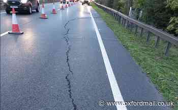 A34 morning of traffic carnage as crack opens in road