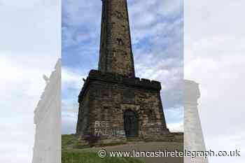 Holcombe's Peel Tower vandalised with 'Free Palestine'