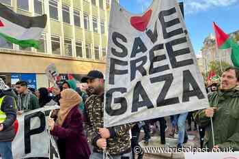 Bristol pro-Palestine protest live: calls for 'immediate ceasefire' as hundreds gather in city centre