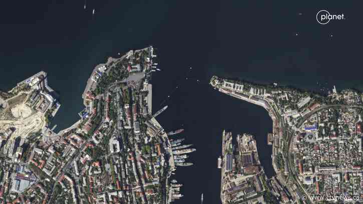 A Ukrainian missile strike on a shipyard in Crimea damages a Russian ship