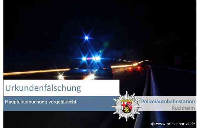 POL-PDNW: Polizeiautobahnstation Ruchheim: Urkundenfälschung durch Spritmangel enttarnt