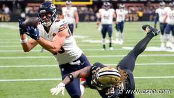 Bears' Kmet makes spectacular grab for 18-yard TD on opening drive vs. Saints