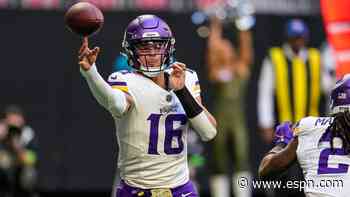 Vikes QB Hall (concussion) ruled out; Dobbs in