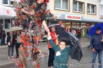 Regenschirme beherrschen das Herbstfest in Delbrück