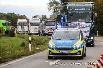 Vorfall bei Lkw-Demo: Autofahrer will Polizeiauto überholen
