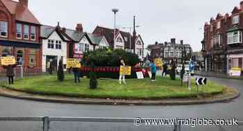 Protesters take over Wirral roundabout in 20mph protest