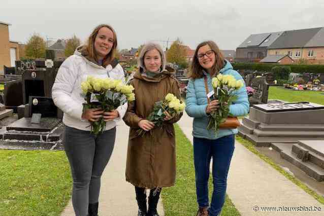 Witte rozen voor graven zonder bloemstuk