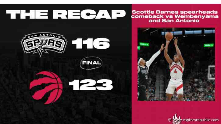 Scottie Barnes leads massive comeback against San Antonio