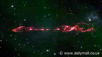 Baby star's first 'screams' are caught on camera in stunning new photo snapped by NASA's James Webb Space Telescope