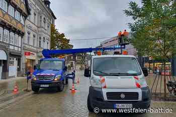 Es weihnachtet in Höxter: Lichterketten lösen Blumenbälle ab