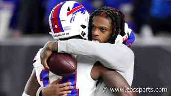 LOOK: Bills' Damar Hamlin spends emotional moment at Paycor Stadium following Sunday's game