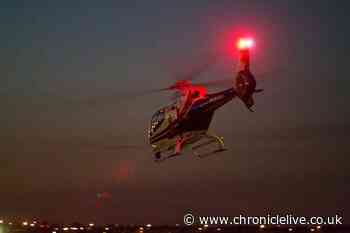 Police helicopter called as car bursts into flames after crash on A189 in Northumberland
