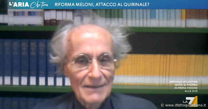 Canfora a La7: “Il premierato di Meloni? Ricorda il primo governo Mussolini. Non so cosa ci sia dentro la mente degli autori di questa riforma”