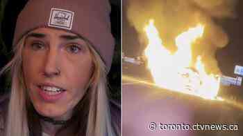 'All of a sudden I started smelling smoke': Woman recounts escaping from burning vehicle on Hwy. 401