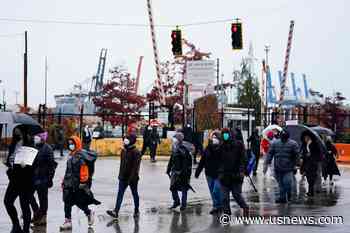 Protesters Calling for Gaza Cease-Fire Block Road at Tacoma Port While Military Cargo Ship Docks