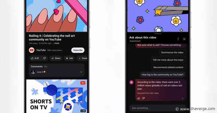 YouTube is testing a chatbot that will appear under select videos