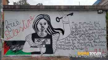 Ostiense, sfregiato (di nuovo) il murales dedicato alla giornalista palestinese Shiren Abu Akleh