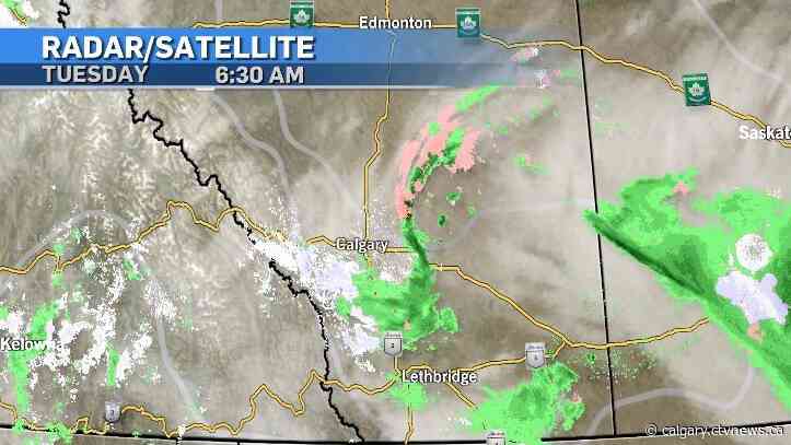 Foggy conditions and some rain in central and southern Alberta