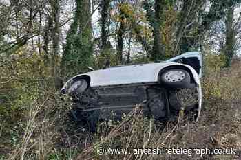 Newly qualified driver overturns car after crash in Wyre