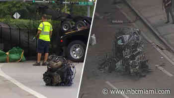 Video shows mangled wreckage of car after fatal Kendall crash involving teens