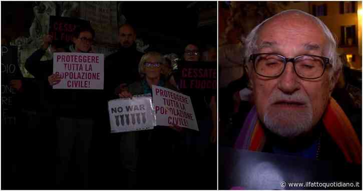 Israele-Palestina, presidio a Roma per chiedere il cessate il fuoco. Padre Zanotelli: “Così si rischia la terza guerra mondiale”