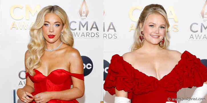 Newcomers Megan Moroney & Hailey Whitters Look Stunning in Red Dresses on CMA Awards 2023 Red Carpet (Photos)