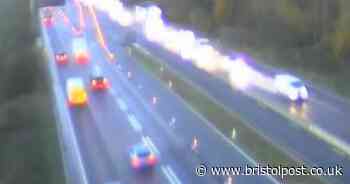 M5 crash and slip-road closure cause delays