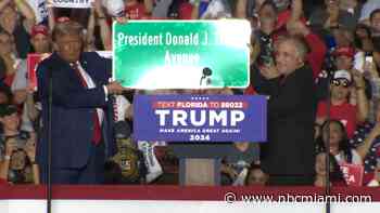 Hialeah mayor announces intention to name street after Donald Trump during rally